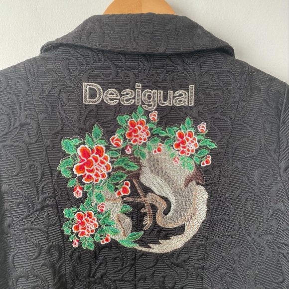 Desigual Embroidered Trench Coat EU 44 US 12 - Picture 7 of 10